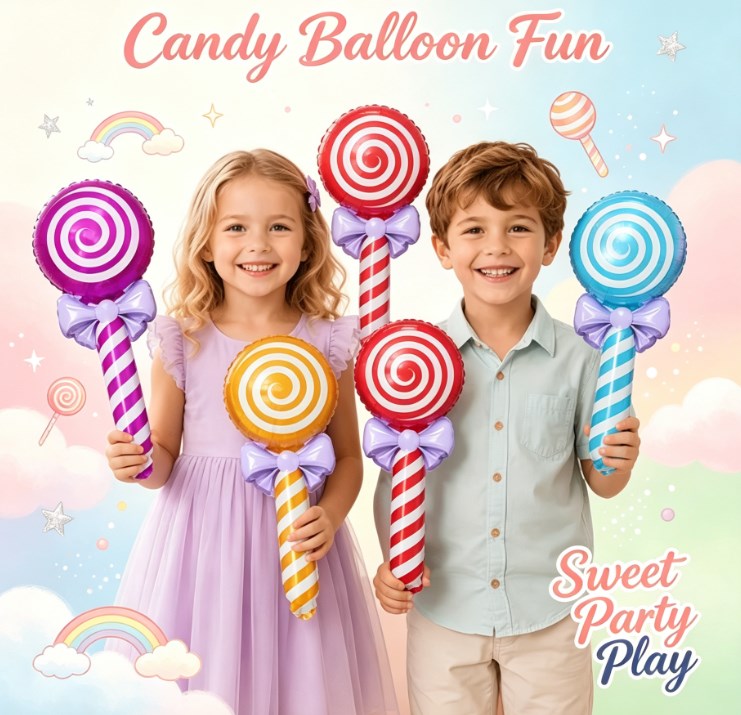 Festive Lollipop Candy Balloons Set - 36-Piece Colorful Party Decorations for Birthdays, Weddings & Events