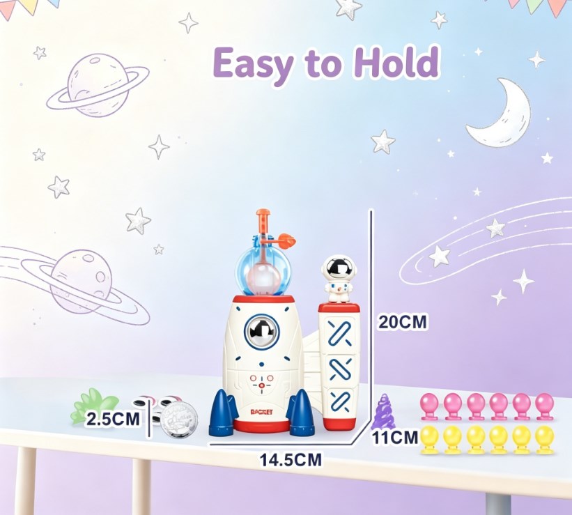 DIY Space Magic Balloon Craft Kit - Sticker Decorated Balloon Toy with Rocket Air Pump & Monster Pals for Kids Ages 3+