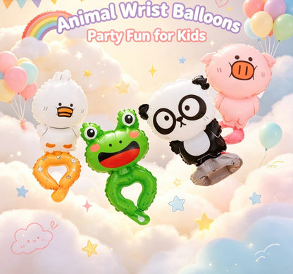 Inflatable Animal Wrist Balloons - Cute Hand Held Toy Balloons for Kids Party Decorations & Holiday Gifts