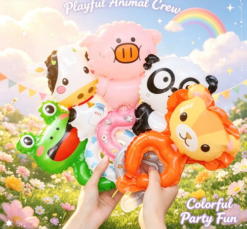 Inflatable Animal Wrist Balloons - Cute Hand Held Toy Balloons for Kids Party Decorations & Holiday Gifts