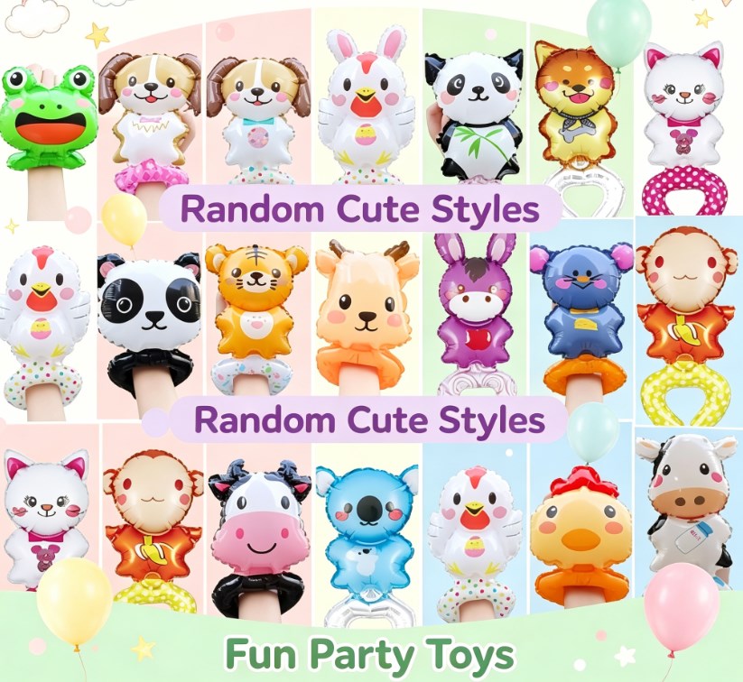 Inflatable Animal Wrist Balloons - Cute Hand Held Toy Balloons for Kids Party Decorations & Holiday Gifts
