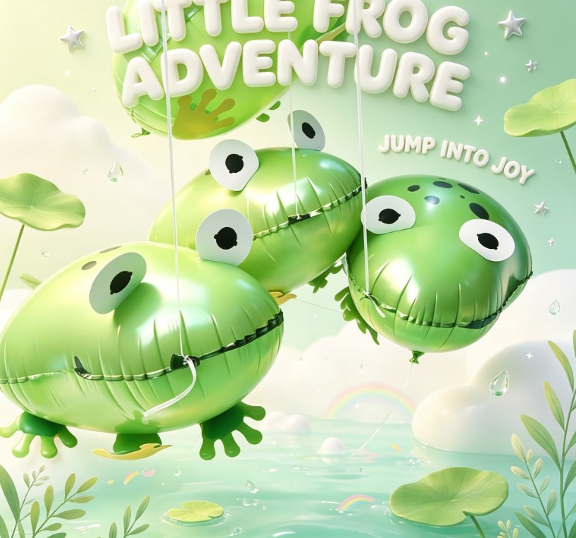 Standing Frog Animal Theme Balloon - Cute Cartoon Foil Balloon for Kids Birthdays & Holiday Celebrations