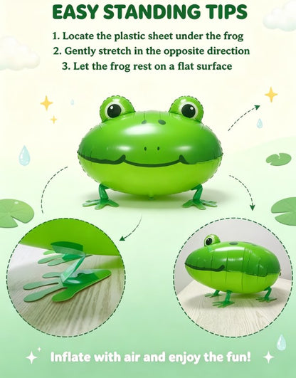 Standing Frog Animal Theme Balloon - Cute Cartoon Foil Balloon for Kids Birthdays & Holiday Celebrations