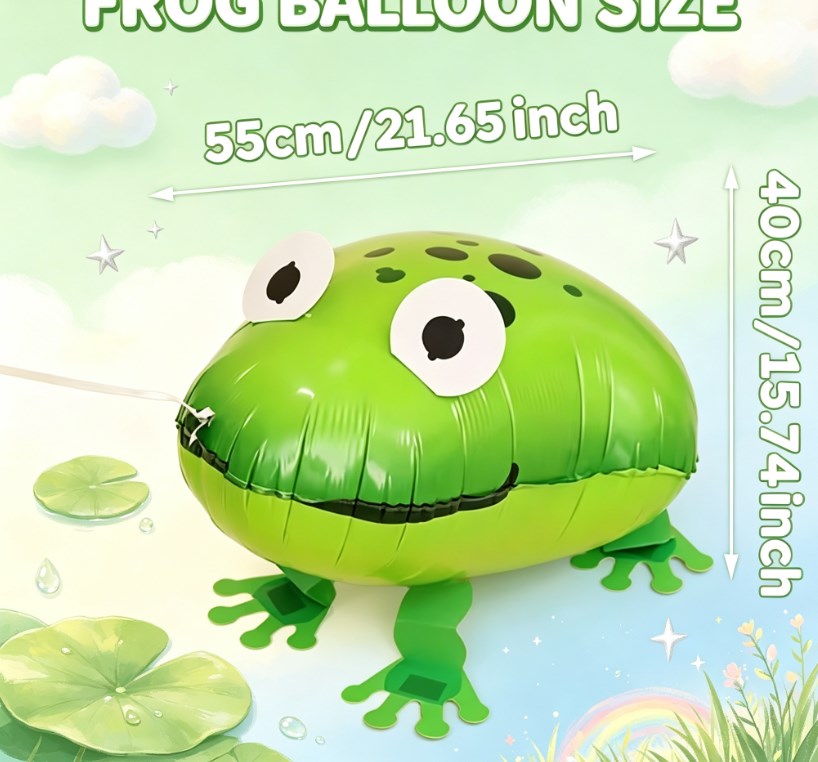 Standing Frog Animal Theme Balloon - Cute Cartoon Foil Balloon for Kids Birthdays & Holiday Celebrations